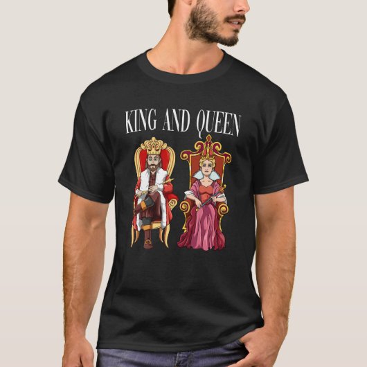 King with Queen with Crown on the Throne T-shirt (Voorkant)