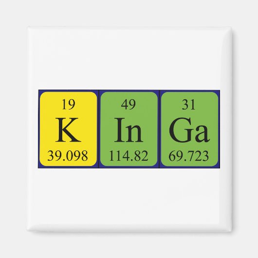 Kinga periodiek table name magnet (Voorkant)