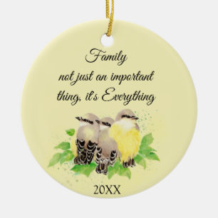 Kingbird Bird Inspirerend Family Quote Art Keramisch Ornament