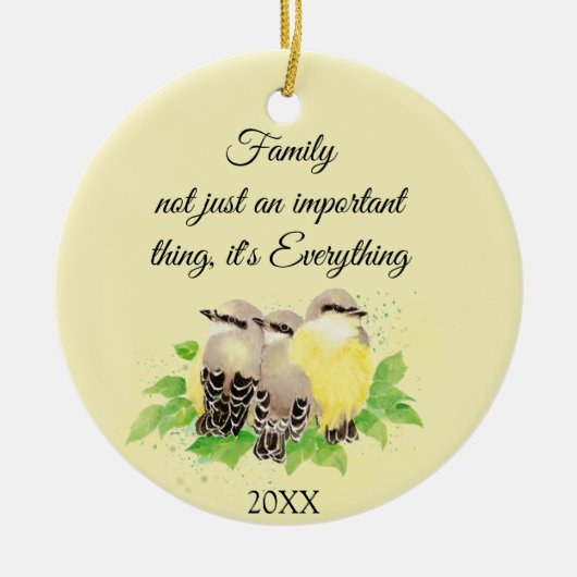 Kingbird Bird Inspirerend Family Quote Art Keramisch Ornament (Voorkant)
