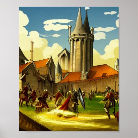 Kingdom Barracks Fantasy Digital Art Poster (Voorkant)