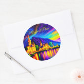 Kingdom Castle Shine Reflection Fantasy River Ronde Sticker (Envelop)