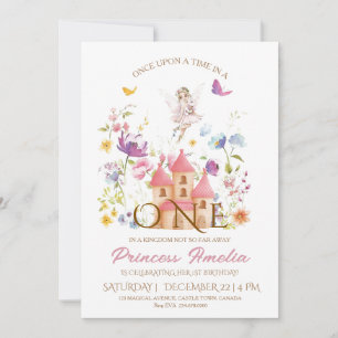 Kingdom Fairy thema Meisjes 1e verjaardag Kaart