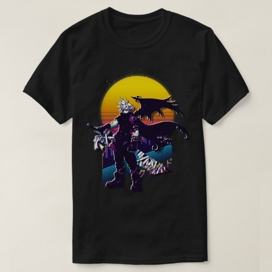 Kingdom Hearts Cloud Retrowave T-shirt (Design voorkant)