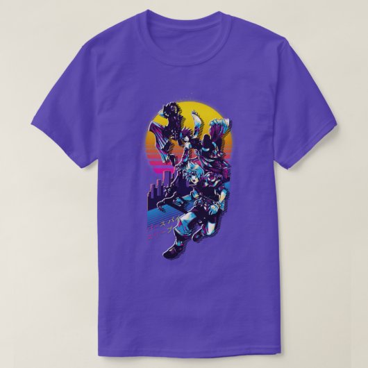 Kingdom Hearts Geboorte Door Slaap Retrowave T-shirt (Design voorkant)
