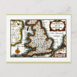 Kingdome of England (Koninkrijk Engeland) Map/Flag Briefkaart