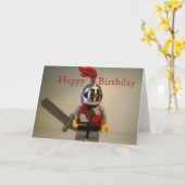 Kingdoms Lion Knight Minifig Happy Birthday Kaart (Gele Bloem)