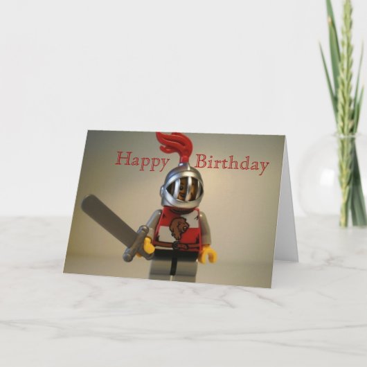 Kingdoms Lion Knight Minifig Happy Birthday Kaart (Voorkant)
