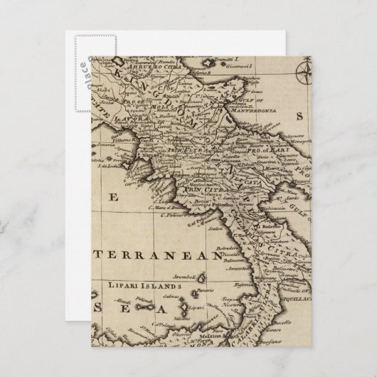Kingdoms van Napels en Sicilië, Italië Briefkaart (Voorkant / Achterkant)
