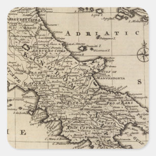 Kingdoms van Napels en Sicilië, Italië Vierkante Sticker