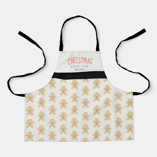 Kingerbrood Man Pattern-kerstbankteam Schort (Voorkant)