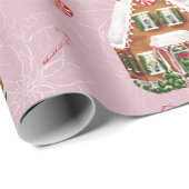 Kingerbrood Roze kerstpapier Cadeaupapier (Rol Hoek)