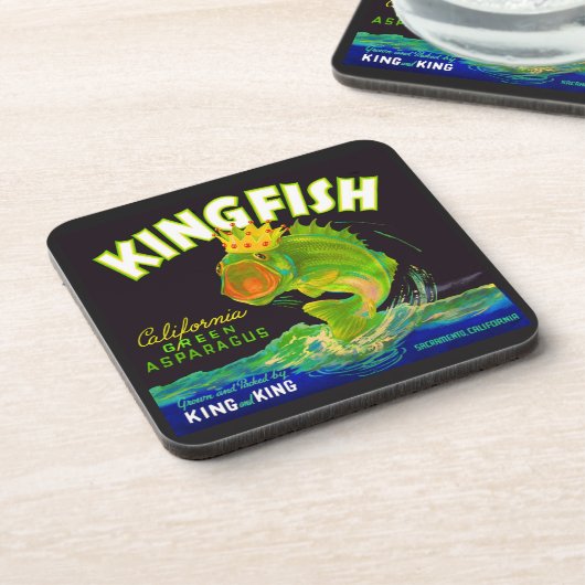 Kingfish aspergetiket van 1930 bier onderzetter (Linkerzijde)