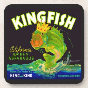 Kingfish aspergetiket van 1930 bier onderzetter