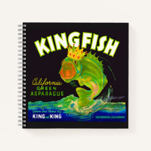 Kingfish aspergetiket van 1930 notitieboek