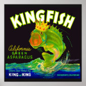 Kingfish aspergetiket van 1930 poster (Voorkant)