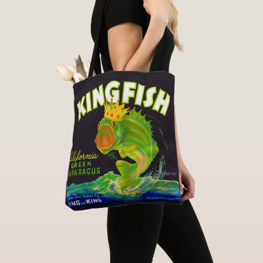 Kingfish aspergetiket van 1930 tote bag (Dichtbij)