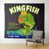 Kingfish aspergetiket van 1930 wandkleed (In Situ (horizontaal))