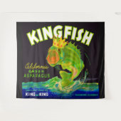 Kingfish aspergetiket van 1930 wandkleed (Voorkant (horizontaal))