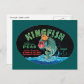Kingfish Peas Crate Label Briefkaart (Voorkant / Achterkant)