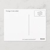 Kingfish Peas Crate Label Briefkaart (Achterkant)