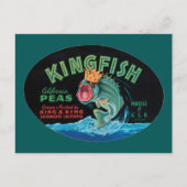 Kingfish Peas Crate Label Briefkaart (Voorkant)
