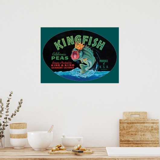  Kingfish Peas Crate Label Poster (Keuken)