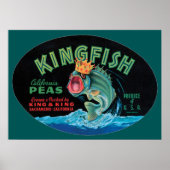 Kingfish Peas Crate Label Poster (Voorkant)