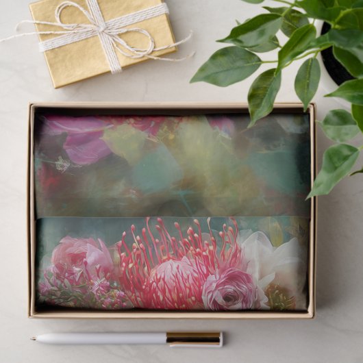 Kingfisher & Australische Protea Blooms Decoupage Tissuepapier (Geschenk)