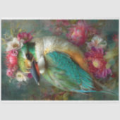 Kingfisher & Australische Protea Blooms Decoupage Tissuepapier (Voorkant)