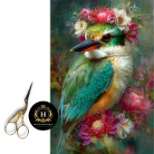 Kingfisher & Australische Protea Blooms Decoupage Tissuepapier