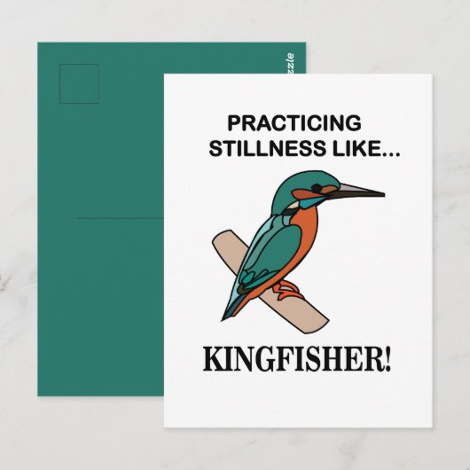 Kingfisher beoefent stilte als Kingfisher Briefkaart (Voorkant / Achterkant)