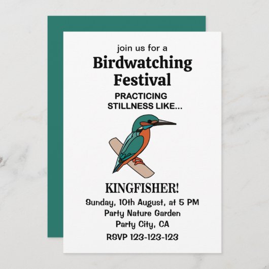 Kingfisher beoefent stilte als Kingfisher Kaart (Voorkant / Achterkant)