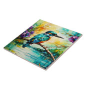 Kingfisher bergen, water en wilde bloemen tegeltje (Zijkant)