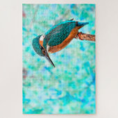 Kingfisher Bird Blue Abstract Legpuzzel (Verticaal)