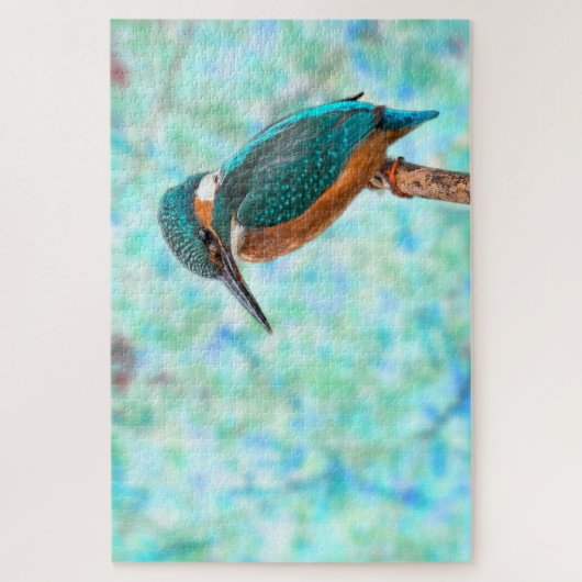 Kingfisher Bird Blue Abstract Legpuzzel (Verticaal)