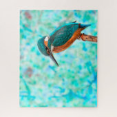 Kingfisher Bird Blue Abstract Legpuzzel (Verticaal)