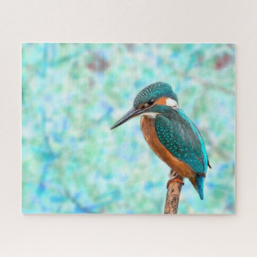 Kingfisher Bird Blue Abstract Legpuzzel (Horizontaal)