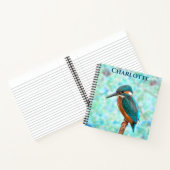 Kingfisher Bird Blue Abstracte voornaam Notitieboek (Binnen)