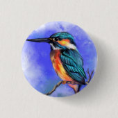 Kingfisher Bird Button - Schilderen (Voorkant)