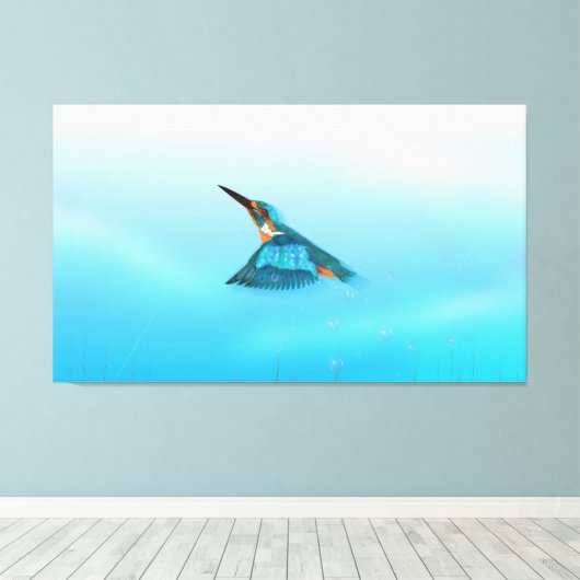 kingfisher Bird Canvas Afdruk (Insitu (Houten vloer))