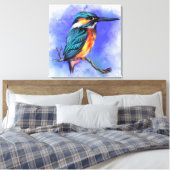 Kingfisher Bird Canvas Print - schilderen (Insitu (Slaapkamer))