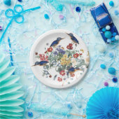 Kingfisher Bird Flower Butterfly Paper Bord (Feest)