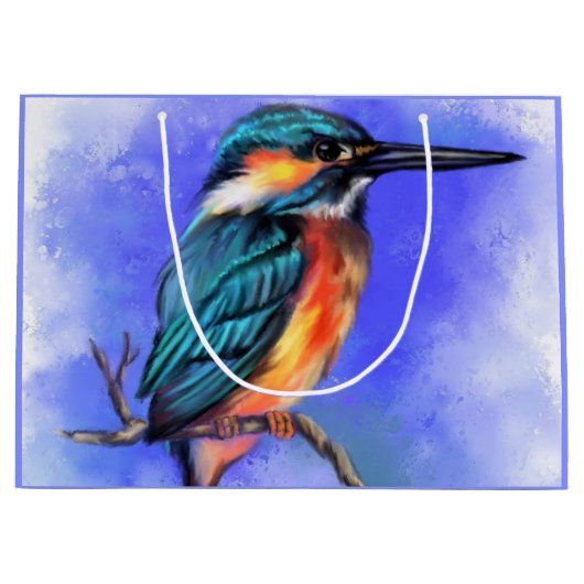 Kingfisher Bird Gift Bag Groot Cadeauzakje (Voorkant)