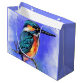 Kingfisher Bird Gift Bag Groot Cadeauzakje (Voorkant Gekanteld)