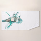Kingfisher Bird Graphic Art Wildlife Animal Art Badhanddoek (Badhanddoek)