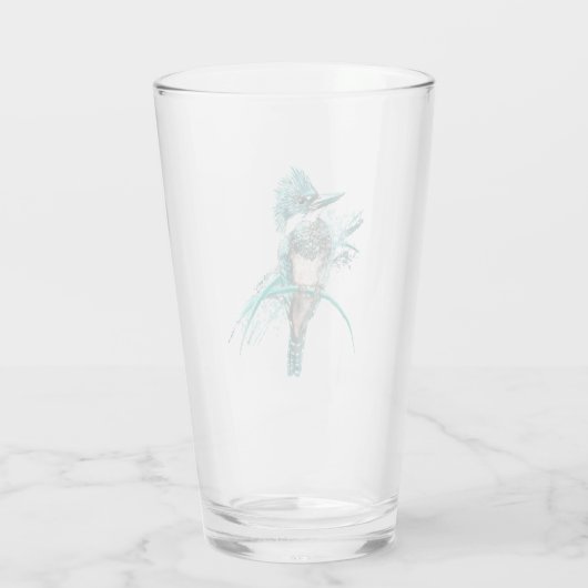 Kingfisher Bird Graphic Art Wildlife Animal Art Glas (Achterkant)