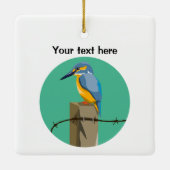 Kingfisher Bird Keramisch Ornament (Achterkant)
