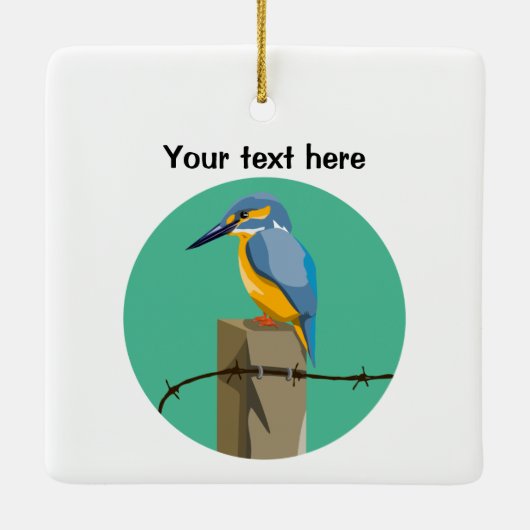 Kingfisher Bird Keramisch Ornament (Achterkant)