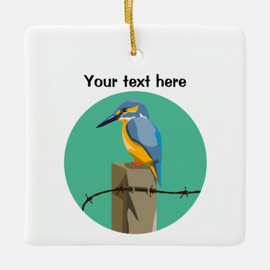 Kingfisher Bird Keramisch Ornament (Voorkant)